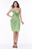 Classic Strapless Half Backless Chiffon Short Draped Plus Size Bridesmaid Dresses