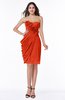 Classic Strapless Half Backless Chiffon Short Draped Plus Size Bridesmaid Dresses