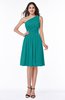 Simple A-line One Shoulder Chiffon Knee Length Plus Size Bridesmaid Dresses