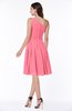 Simple A-line One Shoulder Chiffon Knee Length Plus Size Bridesmaid Dresses