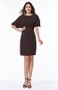 Modest Sheath Zip up Chiffon Short Plus Size Bridesmaid Dresses