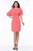 Modest Sheath Zip up Chiffon Short Plus Size Bridesmaid Dresses