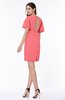 Modest Sheath Zip up Chiffon Short Plus Size Bridesmaid Dresses