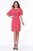 Modest Sheath Zip up Chiffon Short Plus Size Bridesmaid Dresses