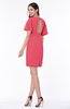 Modest Sheath Zip up Chiffon Short Plus Size Bridesmaid Dresses