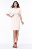 Modest Sheath Zip up Chiffon Short Plus Size Bridesmaid Dresses