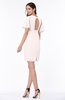 Modest Sheath Zip up Chiffon Short Plus Size Bridesmaid Dresses