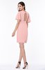 Modest Sheath Zip up Chiffon Short Plus Size Bridesmaid Dresses