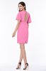 Modest Sheath Zip up Chiffon Short Plus Size Bridesmaid Dresses