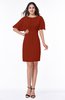 Modest Sheath Zip up Chiffon Short Plus Size Bridesmaid Dresses