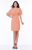 Modest Sheath Zip up Chiffon Short Plus Size Bridesmaid Dresses