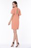 Modest Sheath Zip up Chiffon Short Plus Size Bridesmaid Dresses