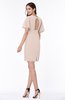 Modest Sheath Zip up Chiffon Short Plus Size Bridesmaid Dresses