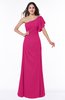 Modern A-line Asymmetric Neckline Short Sleeve Floor Length Plus Size Bridesmaid Dresses