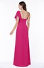 Modern A-line Asymmetric Neckline Short Sleeve Floor Length Plus Size Bridesmaid Dresses