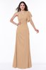 Modern A-line Asymmetric Neckline Short Sleeve Floor Length Plus Size Bridesmaid Dresses