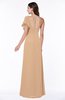 Modern A-line Asymmetric Neckline Short Sleeve Floor Length Plus Size Bridesmaid Dresses