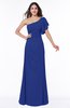 Modern A-line Asymmetric Neckline Short Sleeve Floor Length Plus Size Bridesmaid Dresses