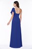 Modern A-line Asymmetric Neckline Short Sleeve Floor Length Plus Size Bridesmaid Dresses