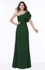 Modern A-line Asymmetric Neckline Short Sleeve Floor Length Plus Size Bridesmaid Dresses
