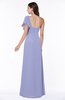 Modern A-line Asymmetric Neckline Short Sleeve Floor Length Plus Size Bridesmaid Dresses