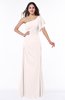 Modern A-line Asymmetric Neckline Short Sleeve Floor Length Plus Size Bridesmaid Dresses