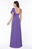 Modern A-line Asymmetric Neckline Short Sleeve Floor Length Plus Size Bridesmaid Dresses
