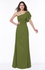 Modern A-line Asymmetric Neckline Short Sleeve Floor Length Plus Size Bridesmaid Dresses