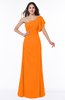 Modern A-line Asymmetric Neckline Short Sleeve Floor Length Plus Size Bridesmaid Dresses