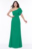 Modern A-line Asymmetric Neckline Short Sleeve Floor Length Plus Size Bridesmaid Dresses