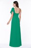 Modern A-line Asymmetric Neckline Short Sleeve Floor Length Plus Size Bridesmaid Dresses
