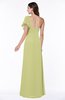 Modern A-line Asymmetric Neckline Short Sleeve Floor Length Plus Size Bridesmaid Dresses