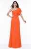 Modern A-line Asymmetric Neckline Short Sleeve Floor Length Plus Size Bridesmaid Dresses