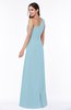 Simple A-line Half Backless Chiffon Floor Length Draped Plus Size Bridesmaid Dresses