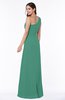 Simple A-line Half Backless Chiffon Floor Length Draped Plus Size Bridesmaid Dresses