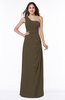 Simple A-line Half Backless Chiffon Floor Length Draped Plus Size Bridesmaid Dresses