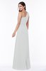 Simple A-line Half Backless Chiffon Floor Length Draped Plus Size Bridesmaid Dresses