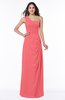 Simple A-line Half Backless Chiffon Floor Length Draped Plus Size Bridesmaid Dresses