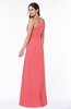 Simple A-line Half Backless Chiffon Floor Length Draped Plus Size Bridesmaid Dresses