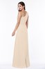 Simple A-line Half Backless Chiffon Floor Length Draped Plus Size Bridesmaid Dresses