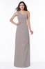 Simple A-line Half Backless Chiffon Floor Length Draped Plus Size Bridesmaid Dresses