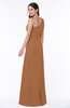 Simple A-line Half Backless Chiffon Floor Length Draped Plus Size Bridesmaid Dresses