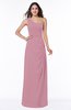 Simple A-line Half Backless Chiffon Floor Length Draped Plus Size Bridesmaid Dresses