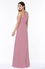 Simple A-line Half Backless Chiffon Floor Length Draped Plus Size Bridesmaid Dresses