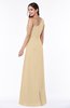 Simple A-line Half Backless Chiffon Floor Length Draped Plus Size Bridesmaid Dresses
