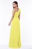 Simple A-line Half Backless Chiffon Floor Length Draped Plus Size Bridesmaid Dresses
