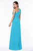 Simple A-line Half Backless Chiffon Floor Length Draped Plus Size Bridesmaid Dresses