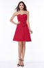 Elegant A-line Strapless Sleeveless Chiffon Mini Plus Size Bridesmaid Dresses