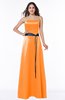 Elegant A-line Half Backless Satin Floor Length Plus Size Bridesmaid Dresses