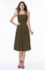 Cute Halter Sleeveless Half Backless Chiffon Tea Length Plus Size Bridesmaid Dresses